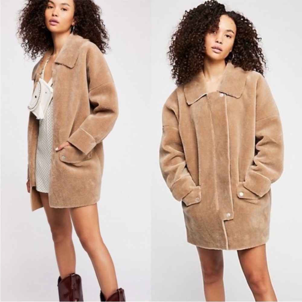 NWOT Free People Lindsay Faux Fur Coat size XS